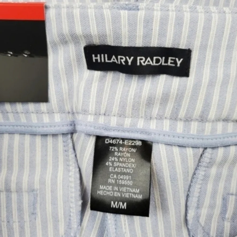 Hilary Radley Light Blue Striped Bermudas Shorts